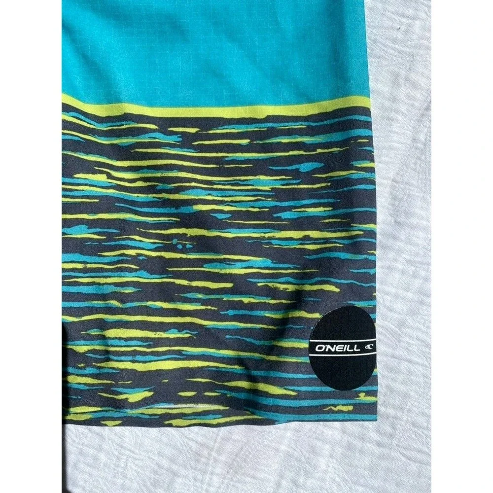 O'neill Boys Boardshort Trunks Swim Beach Blue Stretch Waistband Pocket Sz 5/6 +